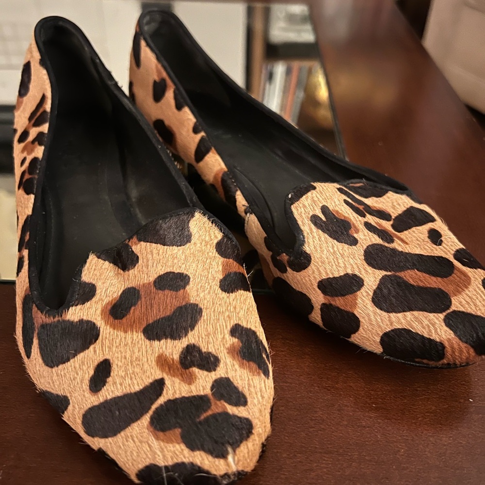 Schutz - Leopard flats with gold heel detail - Size 10 GUC
